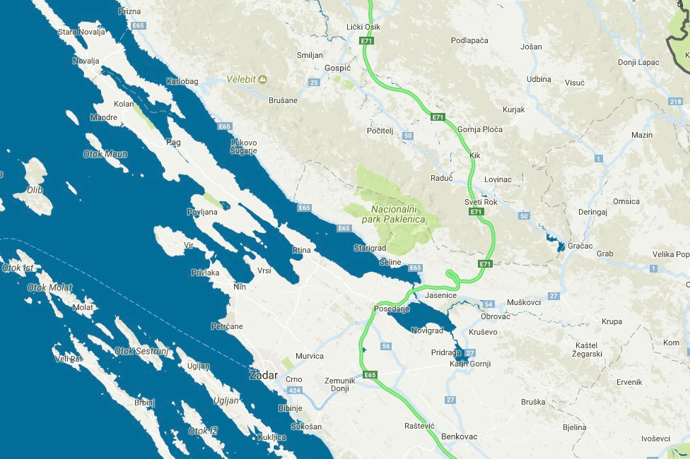 Mapa Chorvatska, mapa chorvatského autoklubu HAK Mapa Chorvatska, mapa chorvatského autoklubu HAK
