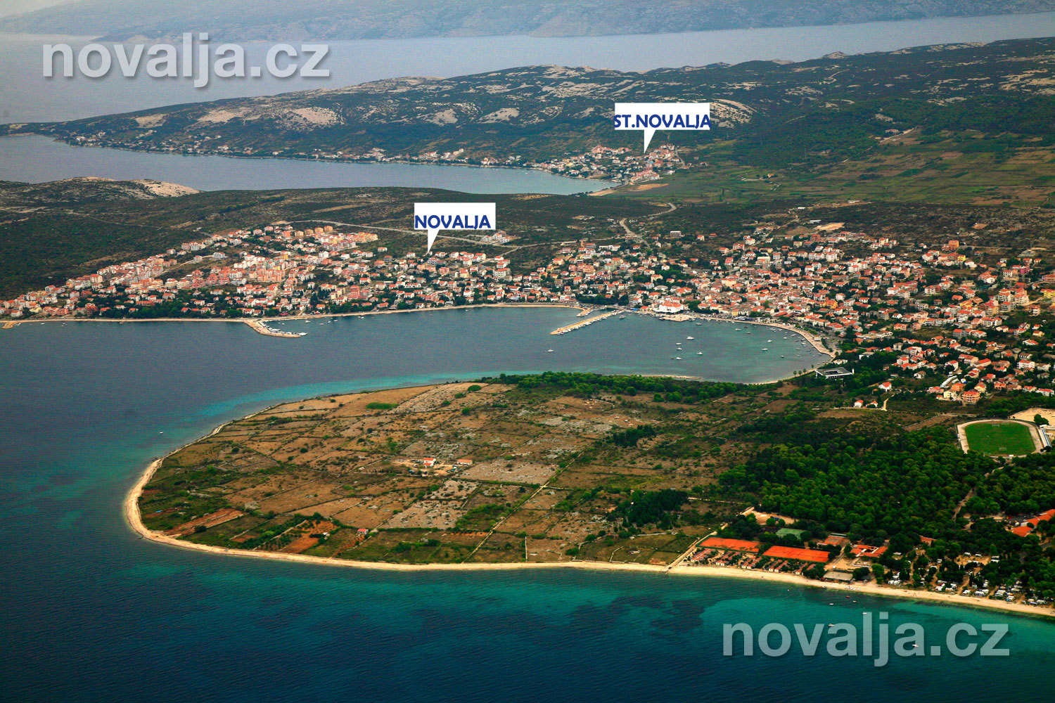 Letovisko - Ostrov Pag - Novalja - letecky