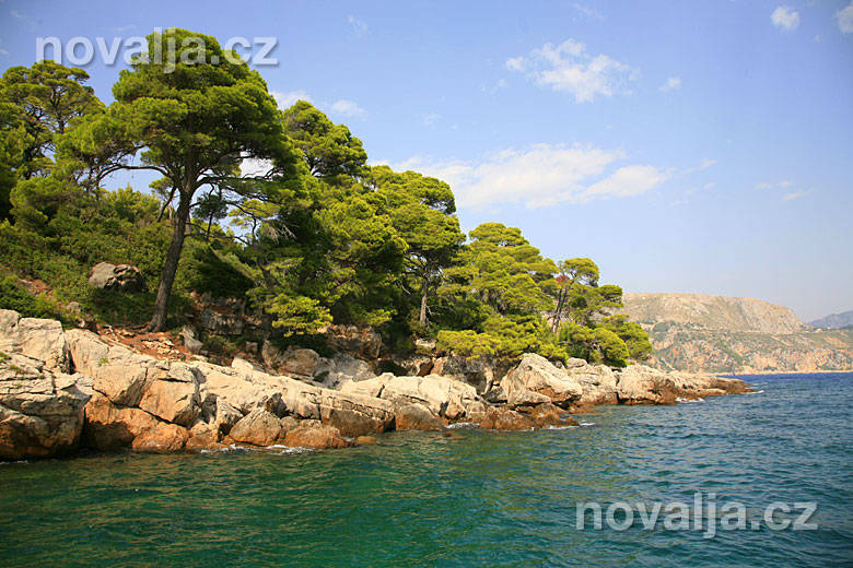 Příjezd k ostrůvku Lokrum poblíž Dubrovníku, Chorvatsko