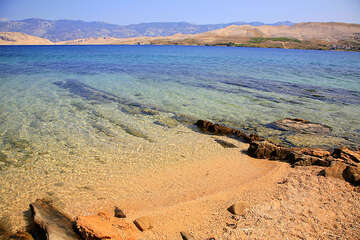 Soukromí na pláži - Pag-Vodice, ostrov Pag, Chorvatsko 	