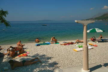 Pláž - hotel Laguna**, Gradac, Chorvatsko