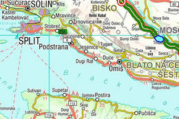 Mapka letoviska Omiš-Duće