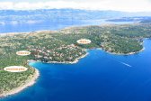 Apartmány Odorčić letecky, Potočnica, ostrov Pag, Chorvatsko