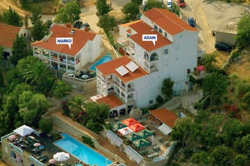 Apartmány Adam letecky, Potočnica, ostrov Pag, Chorvatsko
