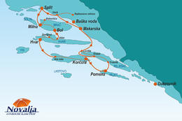 Mapa Cykloplavba 2 - Dalmácie