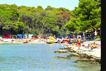 Biograd na Moru, písečná pláž Soline, Chorvatsko