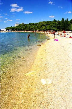 Biograd na Moru, písečná pláž Soline, Chorvatsko