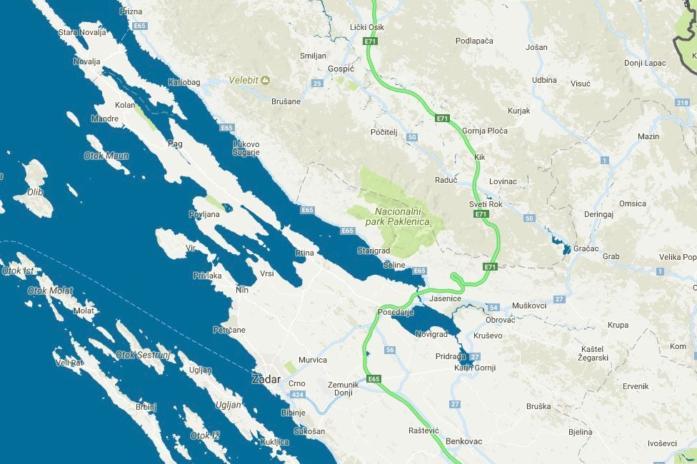 Mapa Chorvatska, mapa autoklubu HAK
