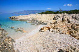 Chorvatsko, pláž Jadra, ostrov Pag