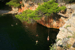 Slané jezero Mrtvo more, ostrov Lokrum, Chorvatsko
