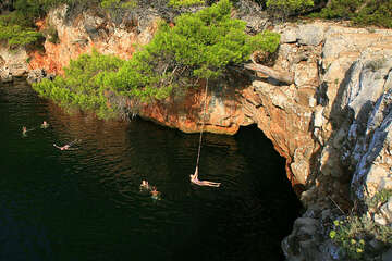 Slané jezero Mrtvo more, ostrov Lokrum, Chorvatsko