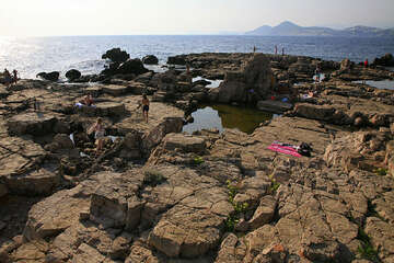 Kamenitá pláž, ostrov Lokrum, Chorvatsko
