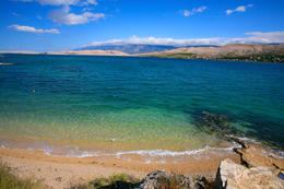 Penzion Moře - písčitooblázková pláž 100 m od domu, město Pag, ostrov Pag, Chorvatsko