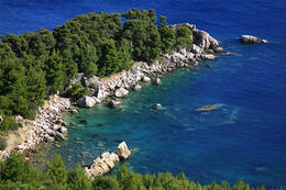 Zátoky u Milny, ostrov Hvar, Chorvatsko