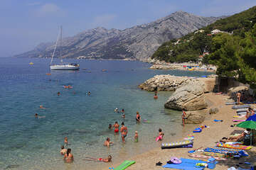 Brela Jakiruša - pláže, Makarská riviéra, Chorvatsko