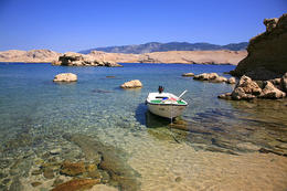 Výlet člunem v Pažském zálivu, ostrov Pag