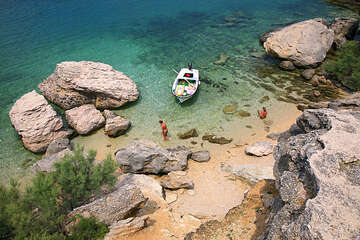 Výlet člunem v Pažském zálivu, ostrov Pag