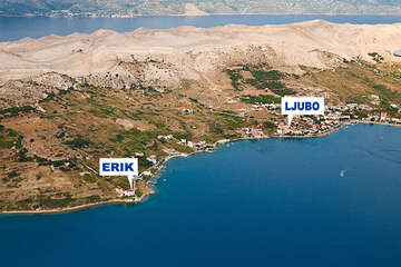 Apartmány Erik, Metajna, ostrov Pag, Chorvatsko