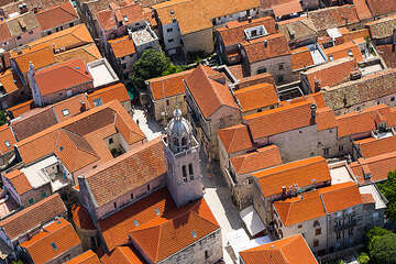 Město Korčula, letecké snímky, ostrov Korčula, Chorvatsko