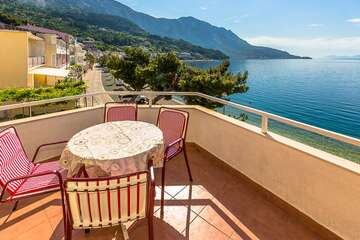 Apartmány Tonka - výhled z terasy apartmánu A1, Podgora-Čaklje, Chorvatsko