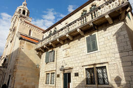 Korčula - kamenné stavby ve starém městě, ostrov Korčula, Chorvatsko