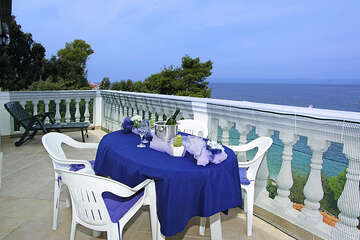 Apartmány Matej - terasa apartmánu A1, Prigradica, ostrov Korčula, Chorvatsko