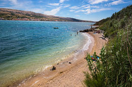 Apartmány Pag 11 - písčitooblázková pláž 260 m od domu, město Pag, ostrov Pag, Chorvatsko