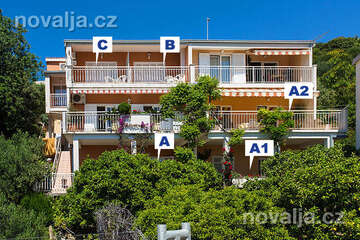 Apartmány Ana (ap. A1, A2) a Stella (ap. A, B, C), Podgora - Čaklje, Chorvatsko