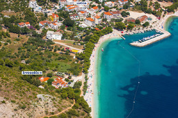 Apartmány Lucija - letecký pohled, Živogošće - Blato, Makarská riviéra, Chorvatsko