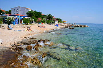 Apartmány Nostalgija - oblázková pláž, Mandre, ostrov Pag, Chorvatsko