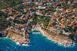 Apartmány Vrbnik 11 - letecký pohled, Vrbnik, ostrov Krk, Chorvatsko