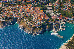 Apartmány Vrbnik 14 - letecký pohled, Vrbnik, ostrov Krk, Chorvatsko