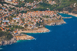 Vrbnik - letecký pohled, ostrov Krk, Chorvatsko