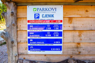 Vodopády Kravica - ceník parkovného (r. 2015), Bosna a Hercegovina