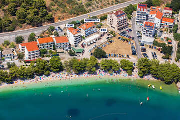 Apartmány Orhideja - letecký pohled, Drvenik, Makarská riviéra, Chorvatsko