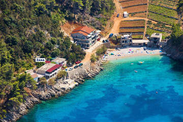 Apartmány Žana - letecký pohled, severní zátoka ostrova Hvar, Chorvatsko