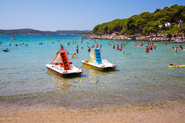 Mobilhome Kum - oblázková pláž Soline (600 m), Biograd na moru, Zadarská riviéra, Chorvatsko