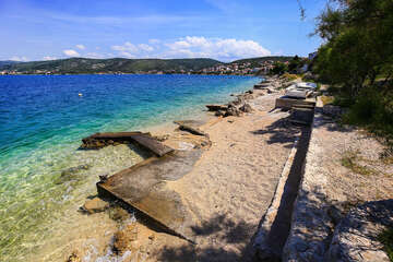 Apartmány Marija - betonová mola s oblázky, Ražanj, Šibenická riviéra, Chorvatsko