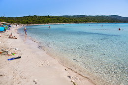 Písečná pláž Sakarun (40 km od Sali), ostrov Dugi Otok, Chorvatsko