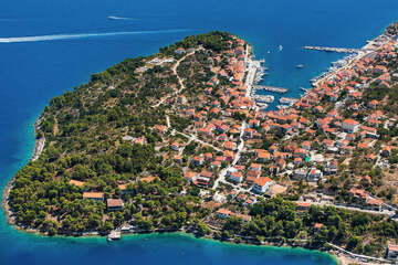 Sali - letecký pohled, ostrov Dugi Otok, Chorvatsko