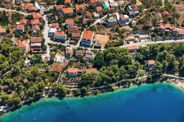 Sali - letecký pohled, ostrov Dugi Otok, Chorvatsko