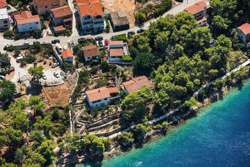 Sali - letecký pohled, ostrov Dugi Otok, Chorvatsko