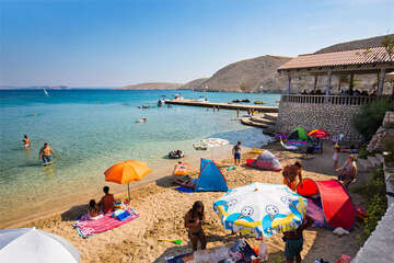 Apartmány Silva - restaurace na pláži, Vlašiči, ostrov Pag, Chorvatsko