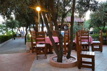 Mandre - restaurace Lanterna, ostrov Pag, Chorvatsko