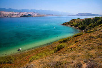 Pag - Sv. Marko - pláže pod domem Vilc, ostrov Pag, Chorvatsko