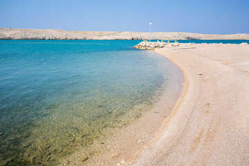 Dinjiška - pláže, ostrov Pag, Chorvatsko