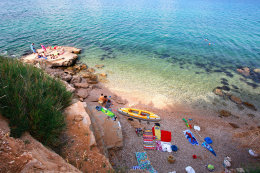 Pag - Sv. Marko - pláže pod domem Natalija, ostrov Pag, Chorvatsko