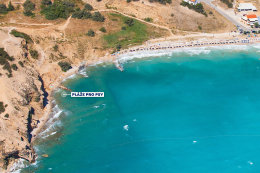 Baška - pláže pro psy - letecký pohled, ostrov Krk, Chorvatsko