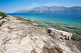 Sučuraj - pláž u domu Banović, ostrov Hvar, Chorvatsko