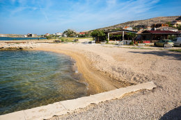 Dinjiška - pláže, ostrov Pag, Chorvatsko